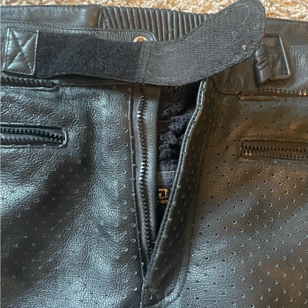 Field Sheer Men’s Vintage All Leather Motorcycle Pants In Sz 36 - Picture 10 of 15